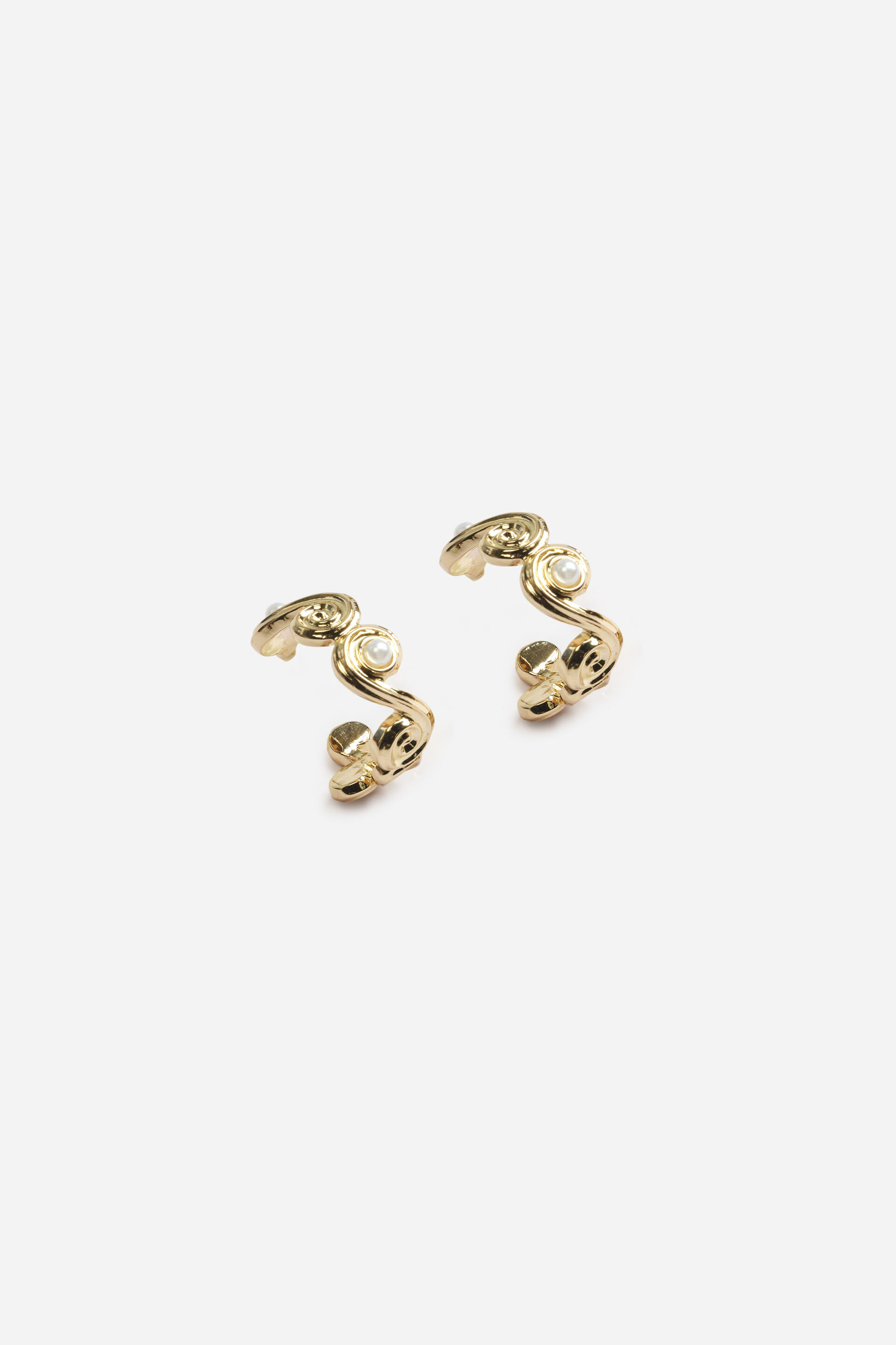 Spiral Pearl Drop Earrings, , image 3